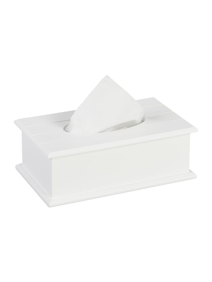 relaxdays Taschentuchbox in Weiß - (B)27 x (H)9,5 x (T)16 cm günstig kaufen onesize
