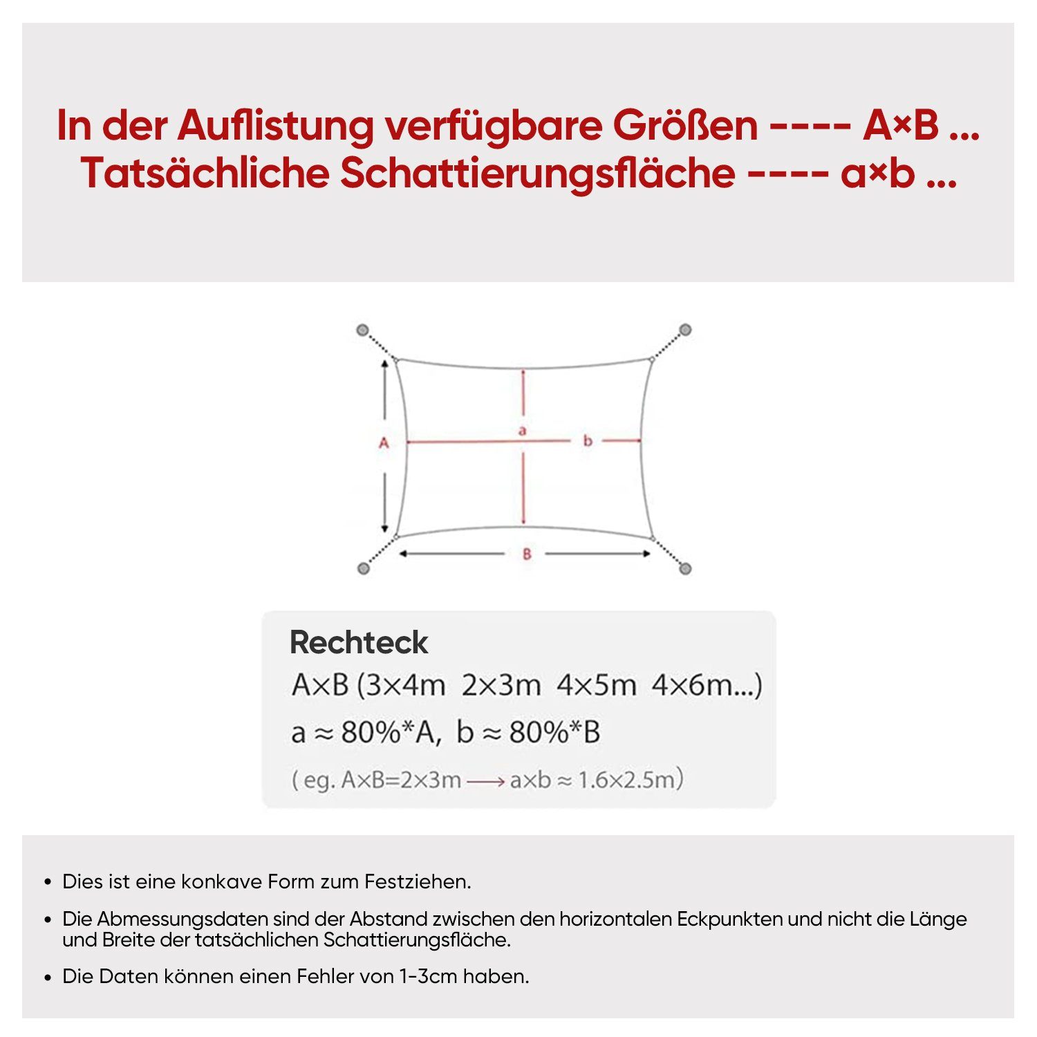 Sekey Sonnensegel Schattensegel Wasserdicht Rechteckig für Balkon Terrasse Garten, 420D Oxford, Sonnenschutz 95% UV Schutz, Wetterfest, Reißfest