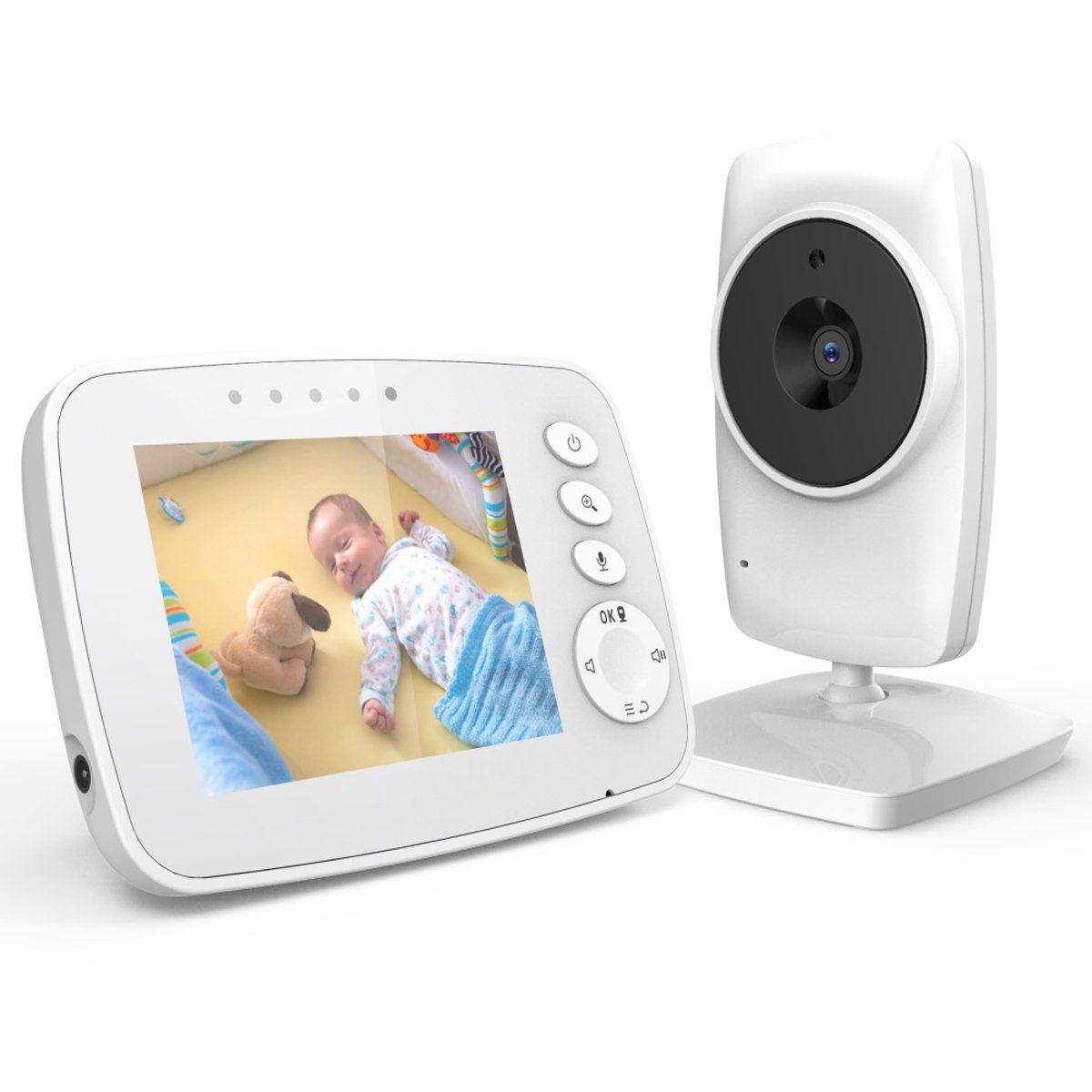 DOPWii Babyphone Baby Monitor mit Kamera Video, 2,4 GHz Gegensprechfunktion, Nachtsicht