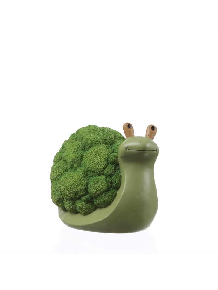 MARELIDA Dekofigur Schnecke Brokkoli Gartendeko für Beet Garten H: 11cm in grün günstig kaufen onesize
