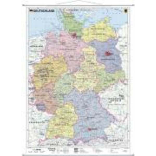 Deutschland politisch. Wandkarte mit Metallleiste - Poster