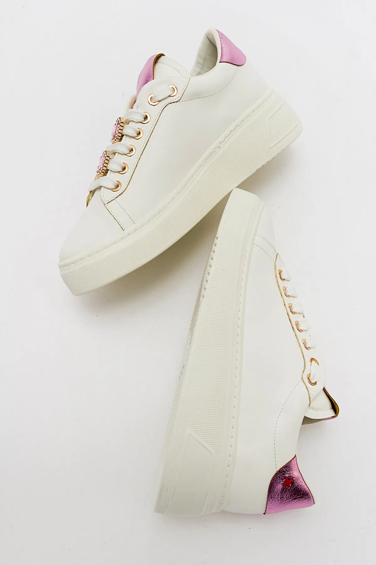 LuviShoes  GRAU Weiße Sport-Sneaker für Damen