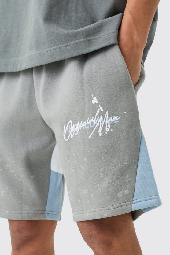 Lockere Shorts mit Farbspritzern