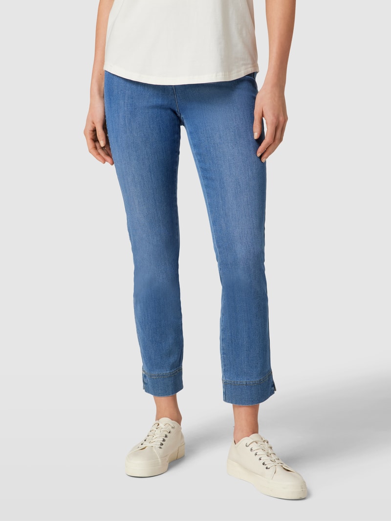 Slim Fit Jeans mit angedeuteten Eingrifftaschen Modell 'IGOR' in blau