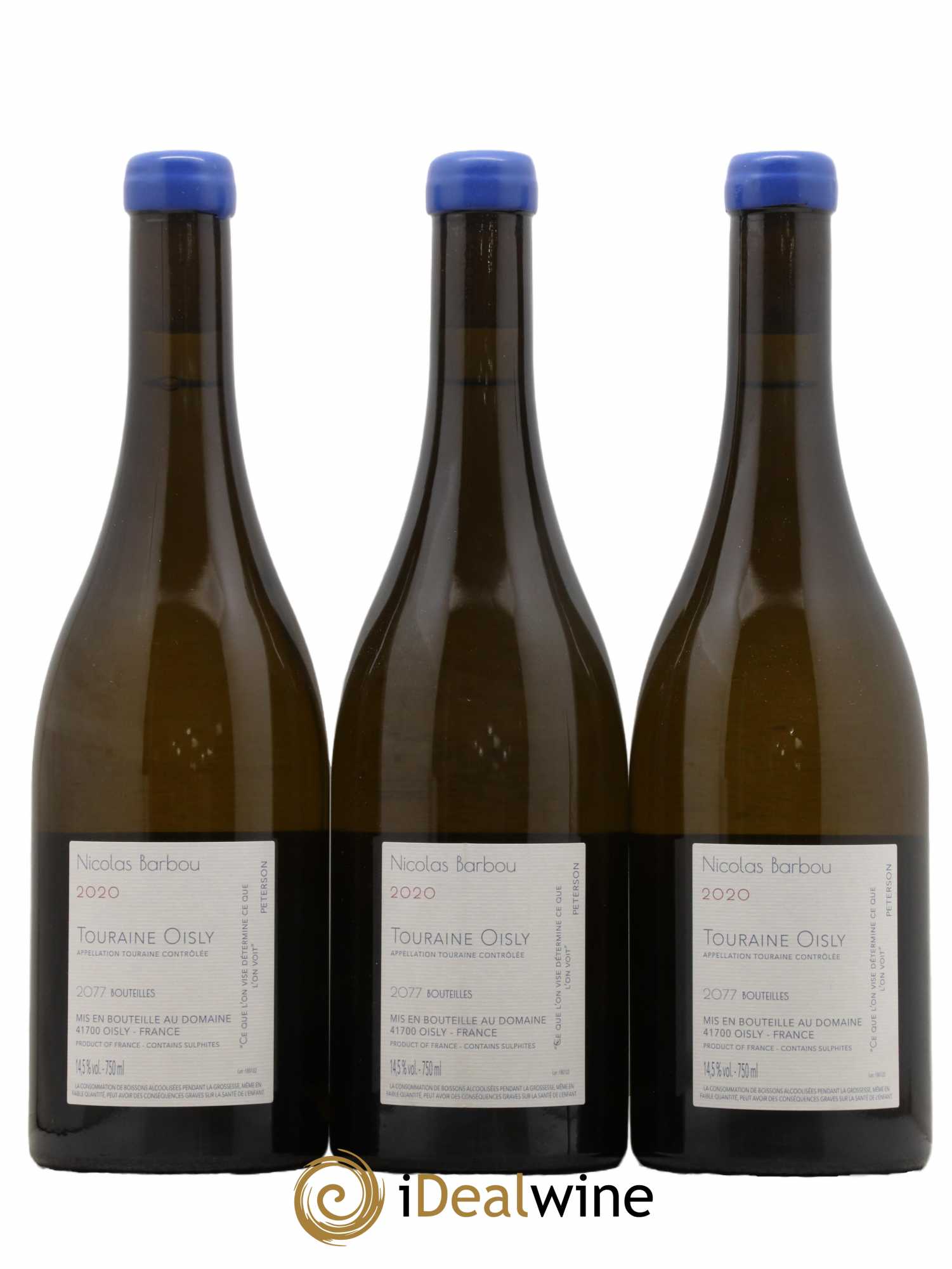 Touraine-Oisly Folie Insolente Nicolas Barbou  2020 - Lot de 3 Bouteilles