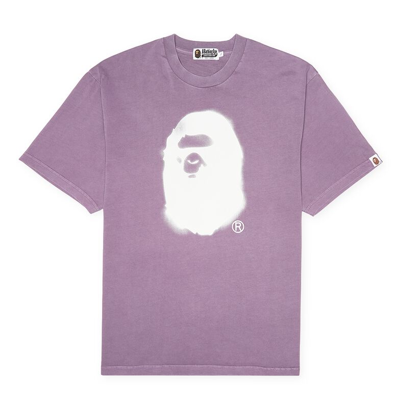 A Bathing Ape Spray Ape Head Garmint Dyed Tee M purple