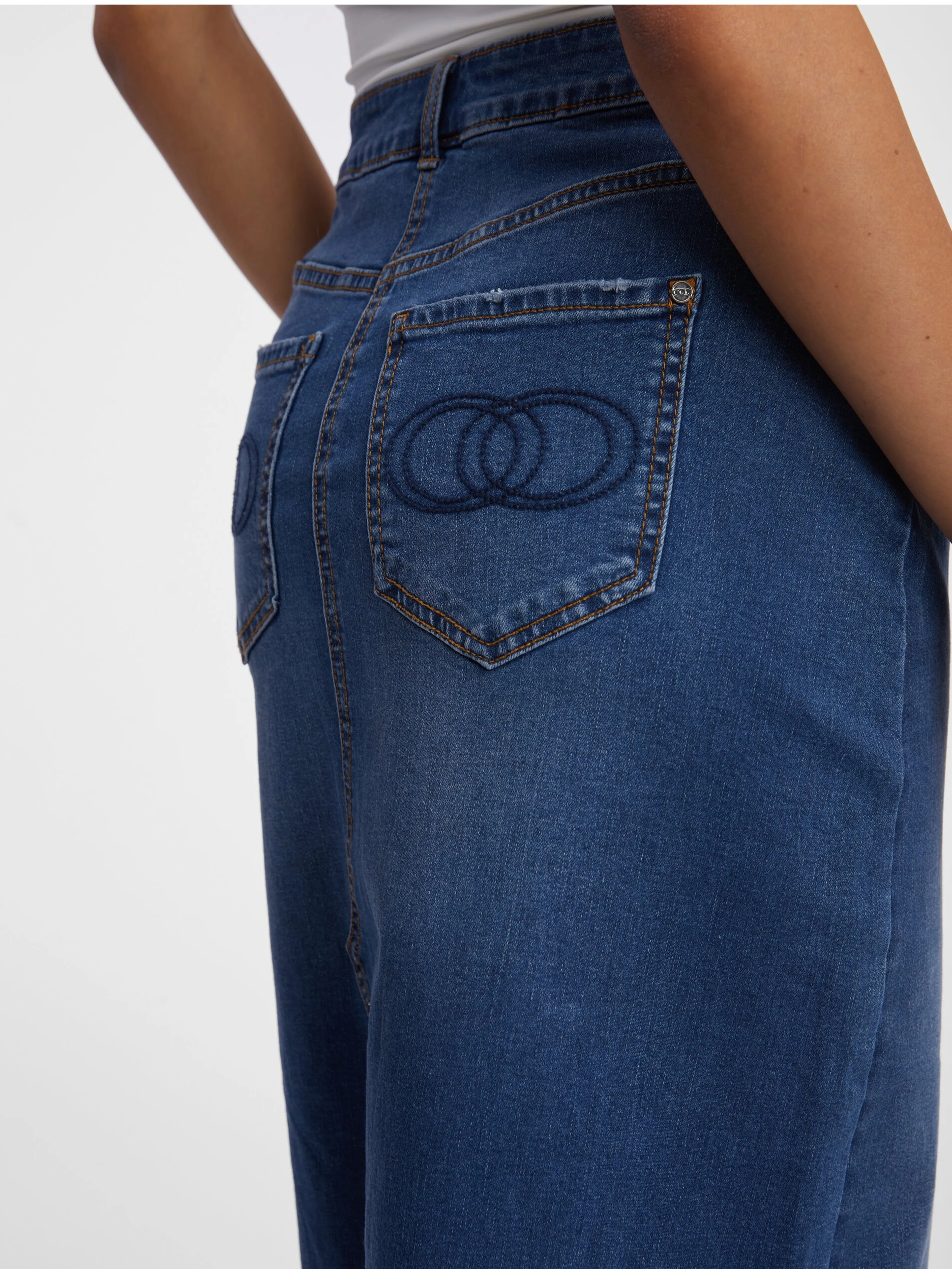 Blauer Damen Denim-Maxirock ORSAY