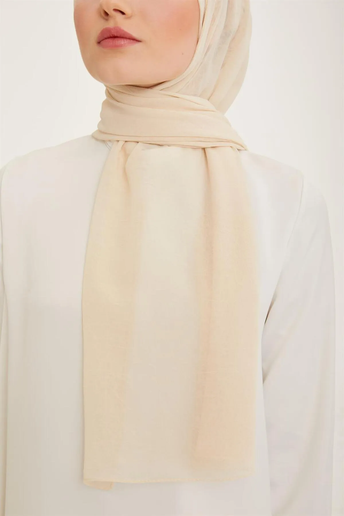 Armine  Trend Crinkle Chiffon-Schal – Atskrn-17 – Hellcreme
