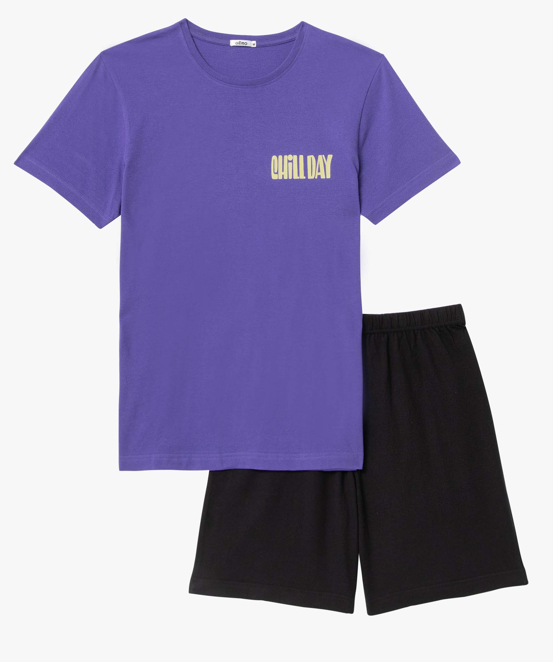 Pyjashort homme bicolore bleu | GEMO