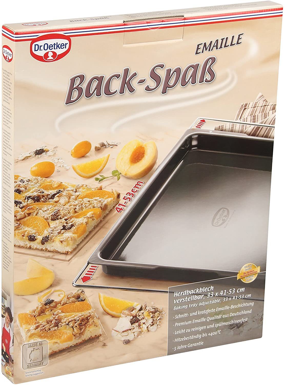 Dr. Oetker Backblech Backblech Herdbackblech ausziehbar 41 bis 53 cm Back Spaß Dr. Oetker