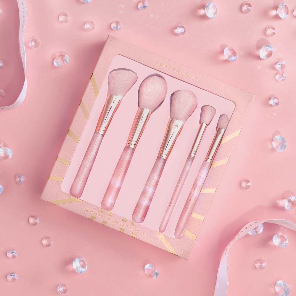 Rose Quartz Makeup Brushes Set