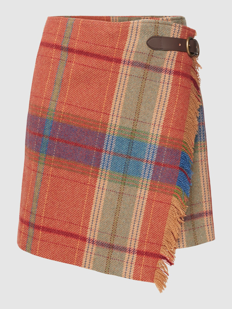 Minirock mit Tartan-Karo in orange