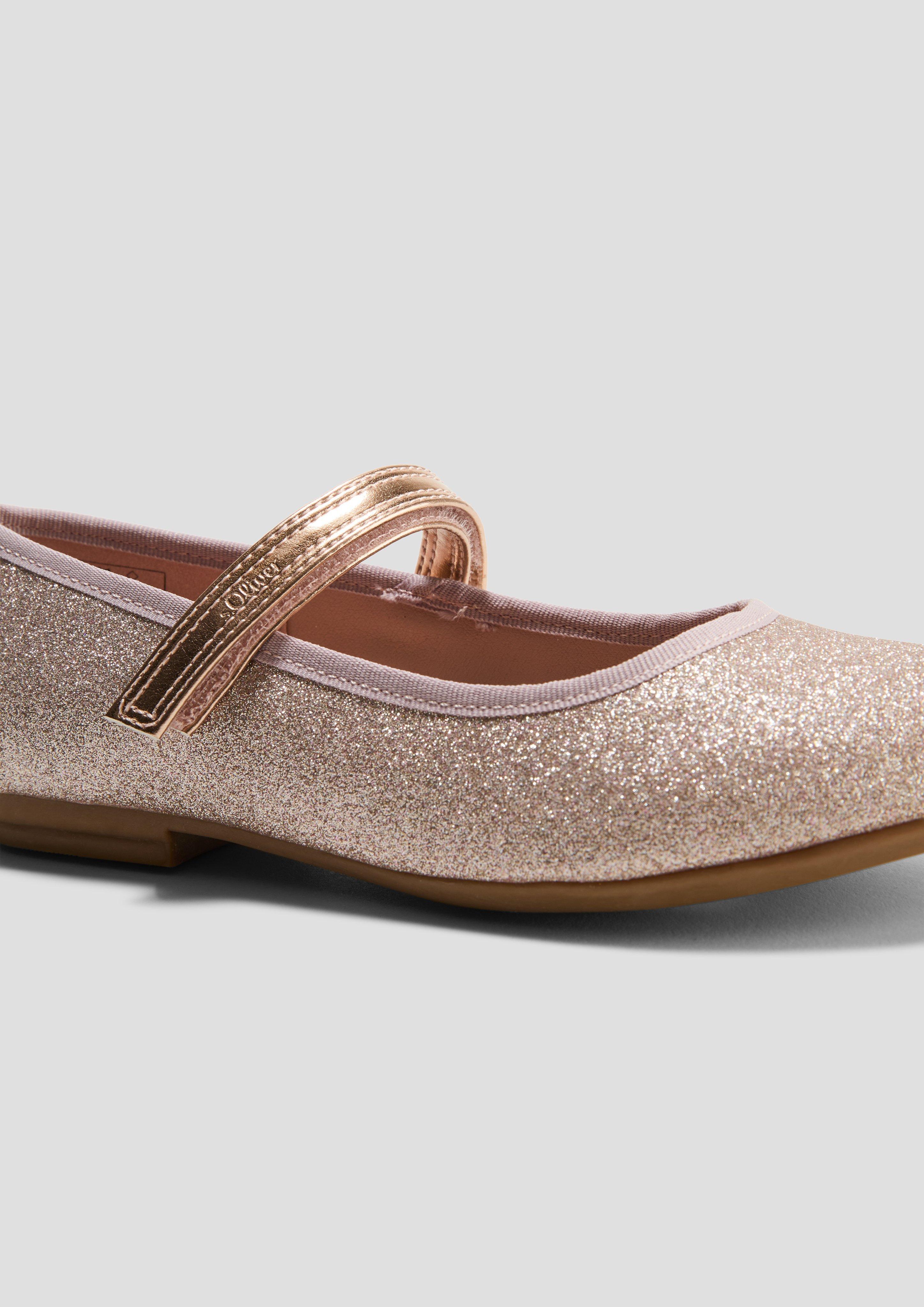 Glitzer-Ballerinas mit Klettverschluss  6008885-593