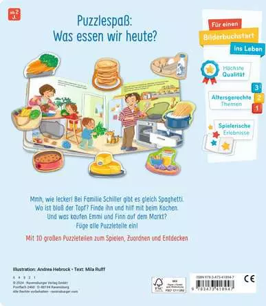 Mein großes Puzzle-Spielbuch: Das essen wir heute