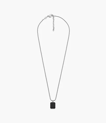 Fossil Kette All Stacked Up Anhänger Achat schwarz
