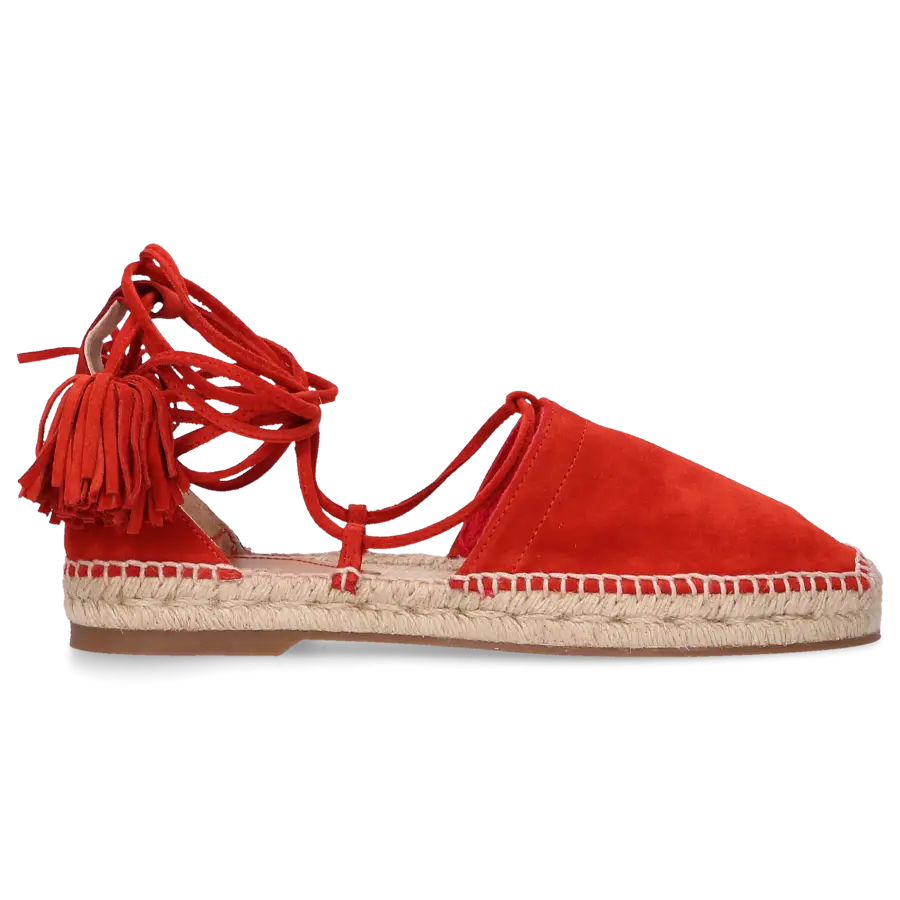 Dsquared2 - Espadrilles Sandalen FLAT Veloursleder rot Römerschnürung - orange