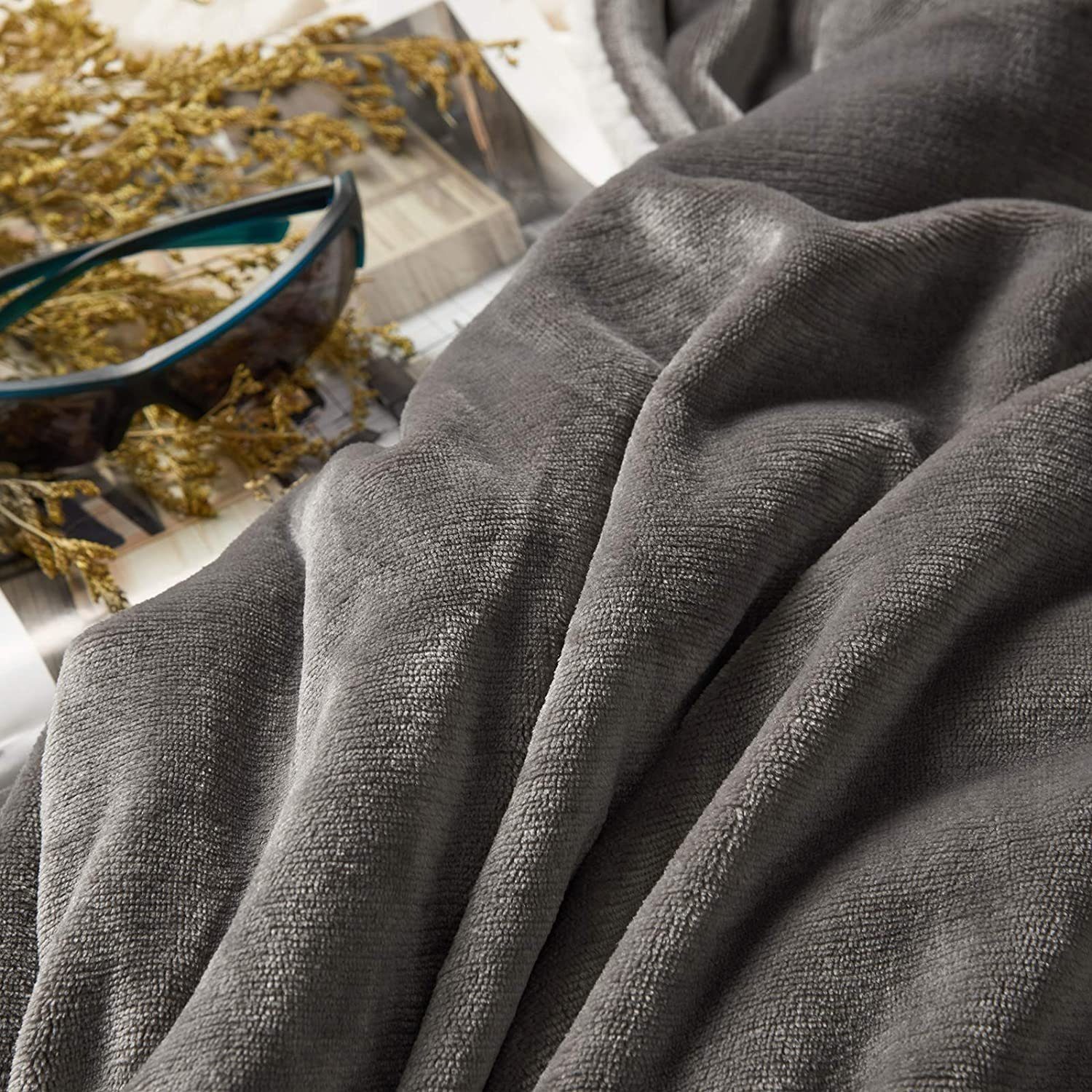 Wohndecke, Woltu, super Dicke Warme Fleecedecke Kuscheldecke Sofadecke