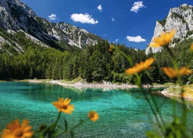 Puzzle 1000 Teile - Grüner See bei Tragöß