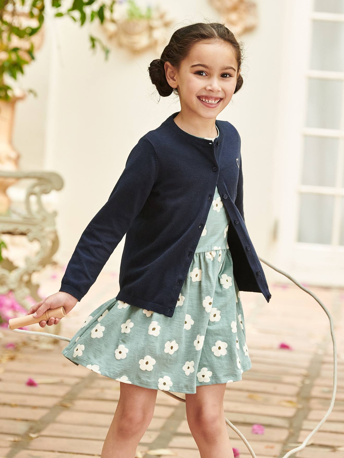 Gilet Basics personnalisable fille bleu glacier
