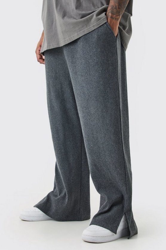 Plus lockere gerippte Ottoman Jogginghose mit geteiltem Saum
