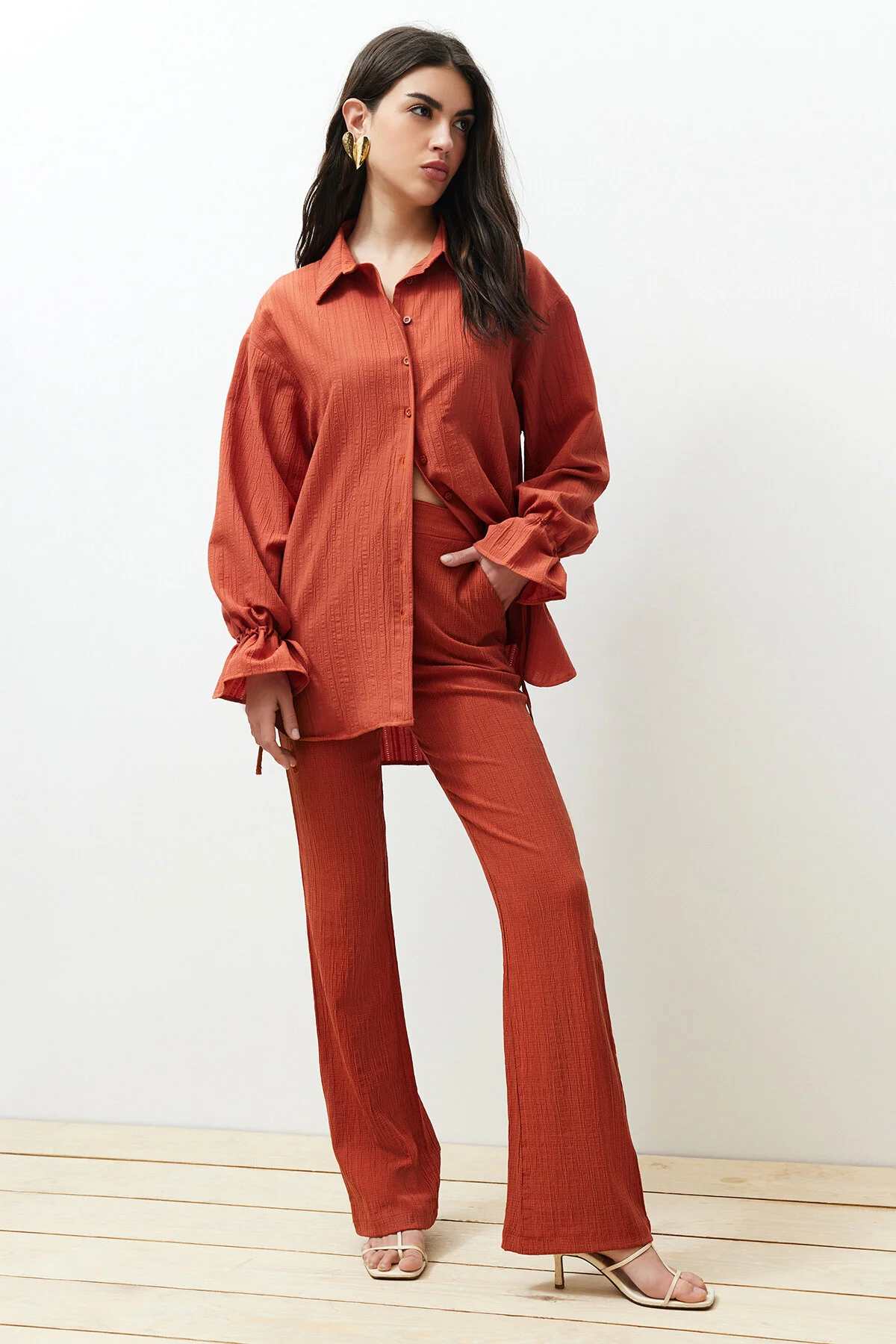 Trendyol Collection  Hemd - Bordeaux - Regular Fit