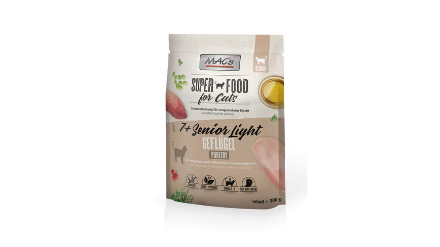 MAC's Cat Katzentrockenfutter +7 Senior/Light Geflügel 300 g