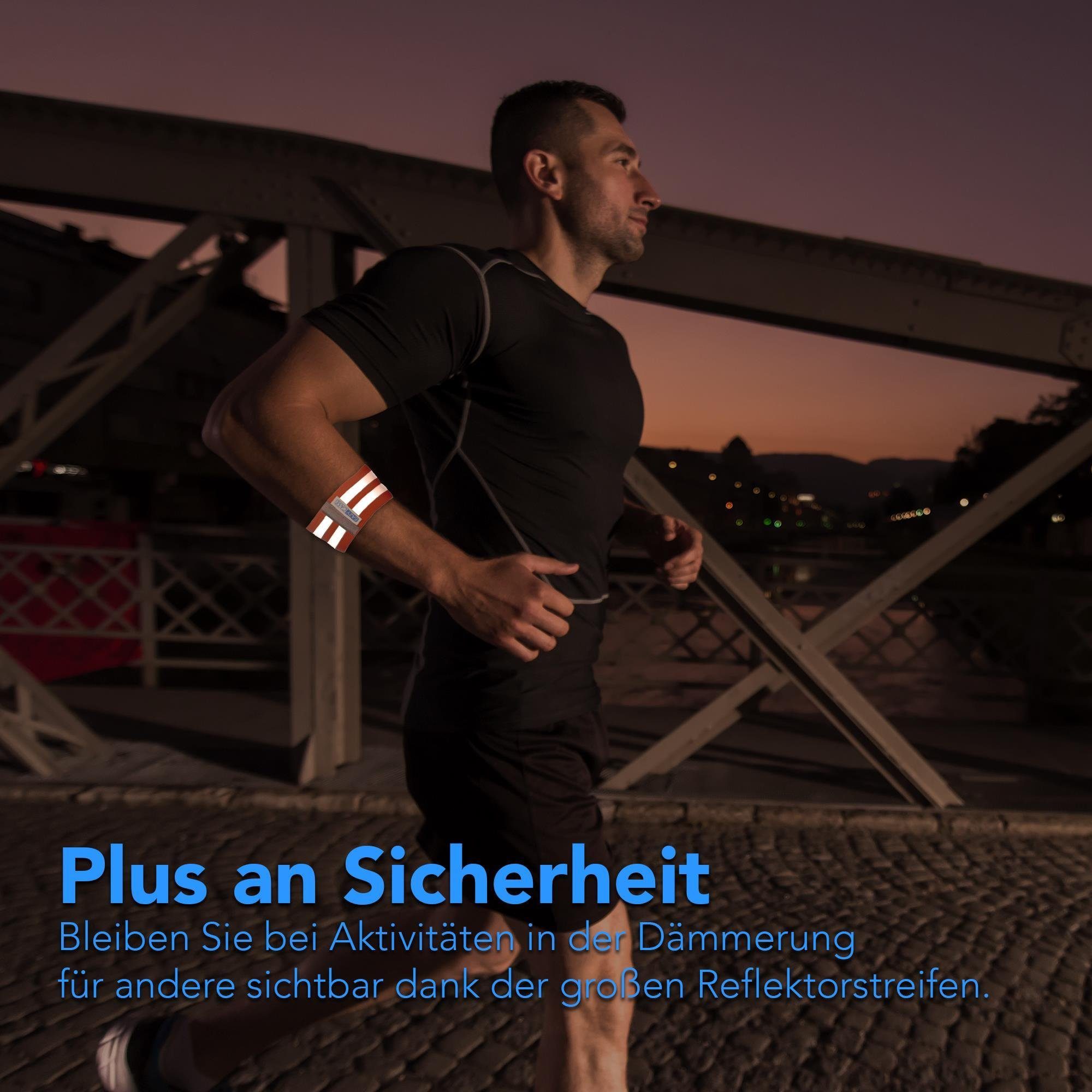 EAZY CASE Fahrradreflektor 4er Set Leuchtarmband Joggen