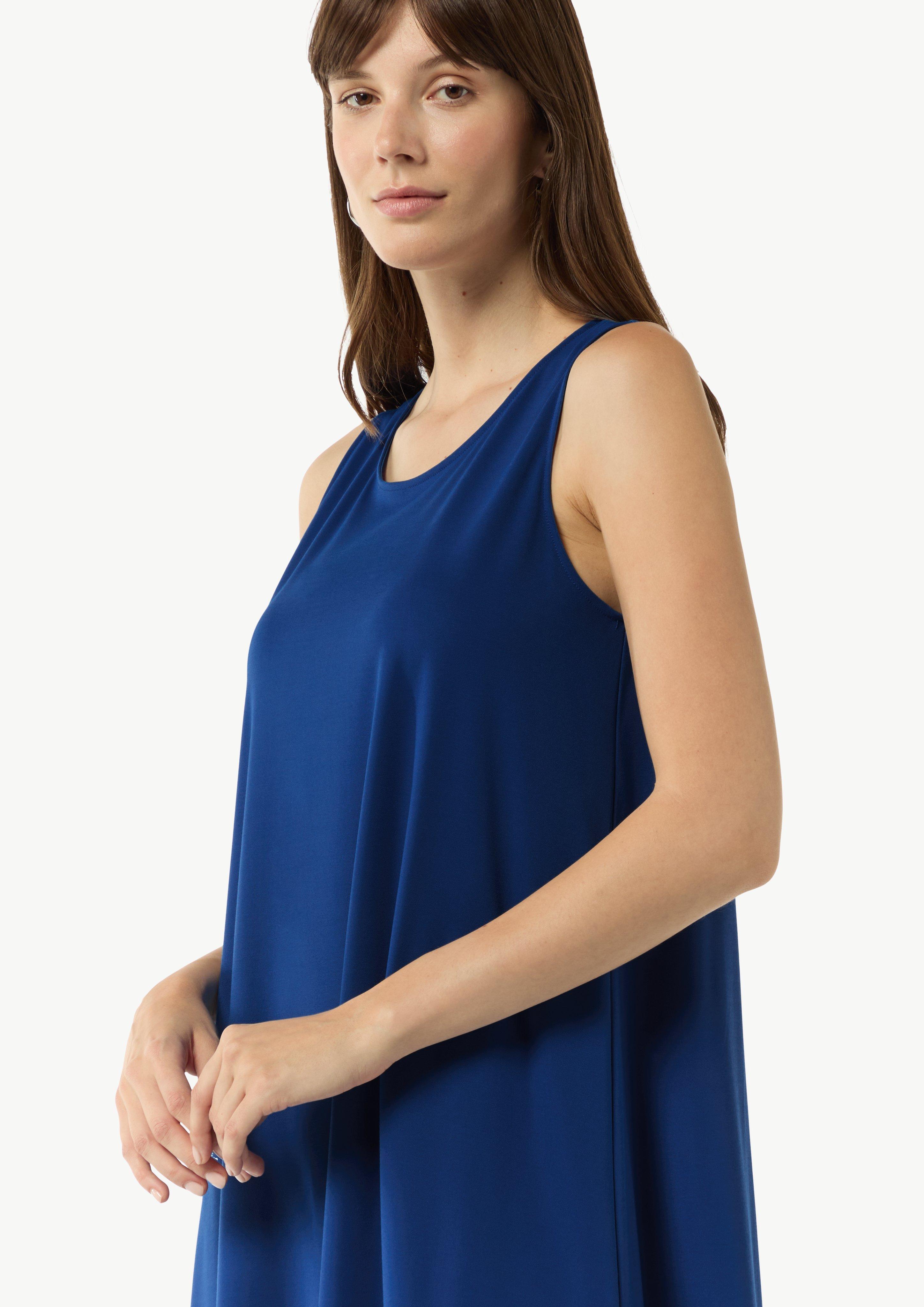 Ärmelloses Jersey-Kleid in A-Linien-Form - royalblau
