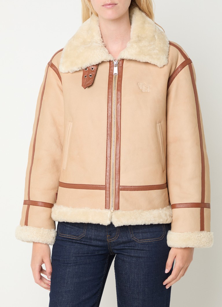 Giacca Darcy di Fifth House in pelle di agnello con tasche laterali