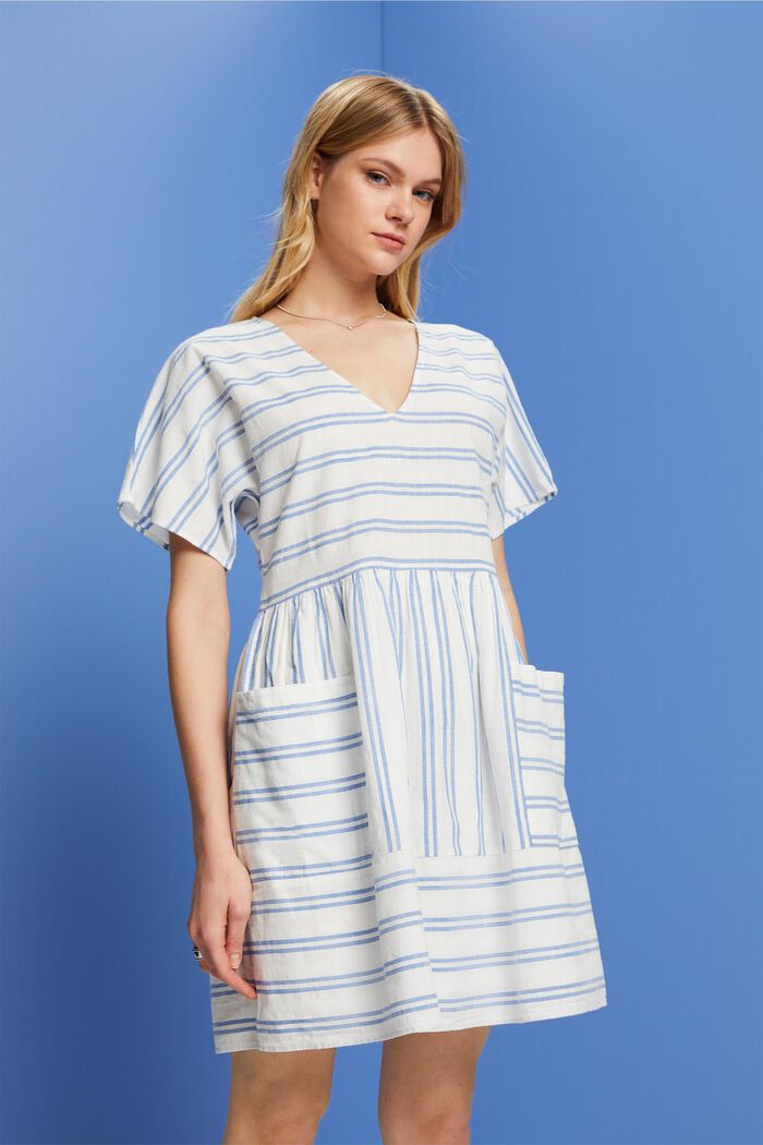 Gestreiftes Minikleid, 100 % Baumwolle