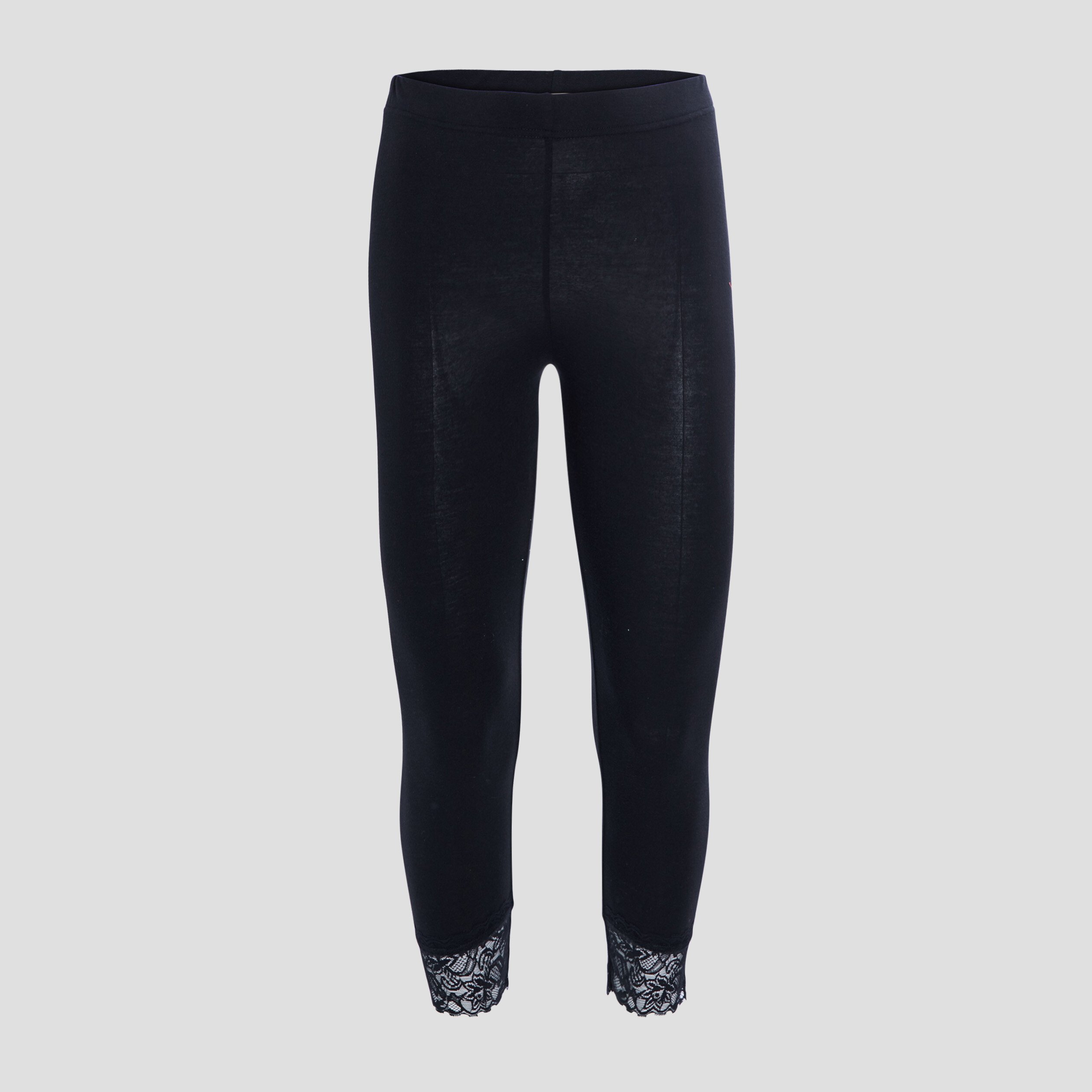 Legging 7 8ème empiècements dentelles noir femme grande taille | La Halle