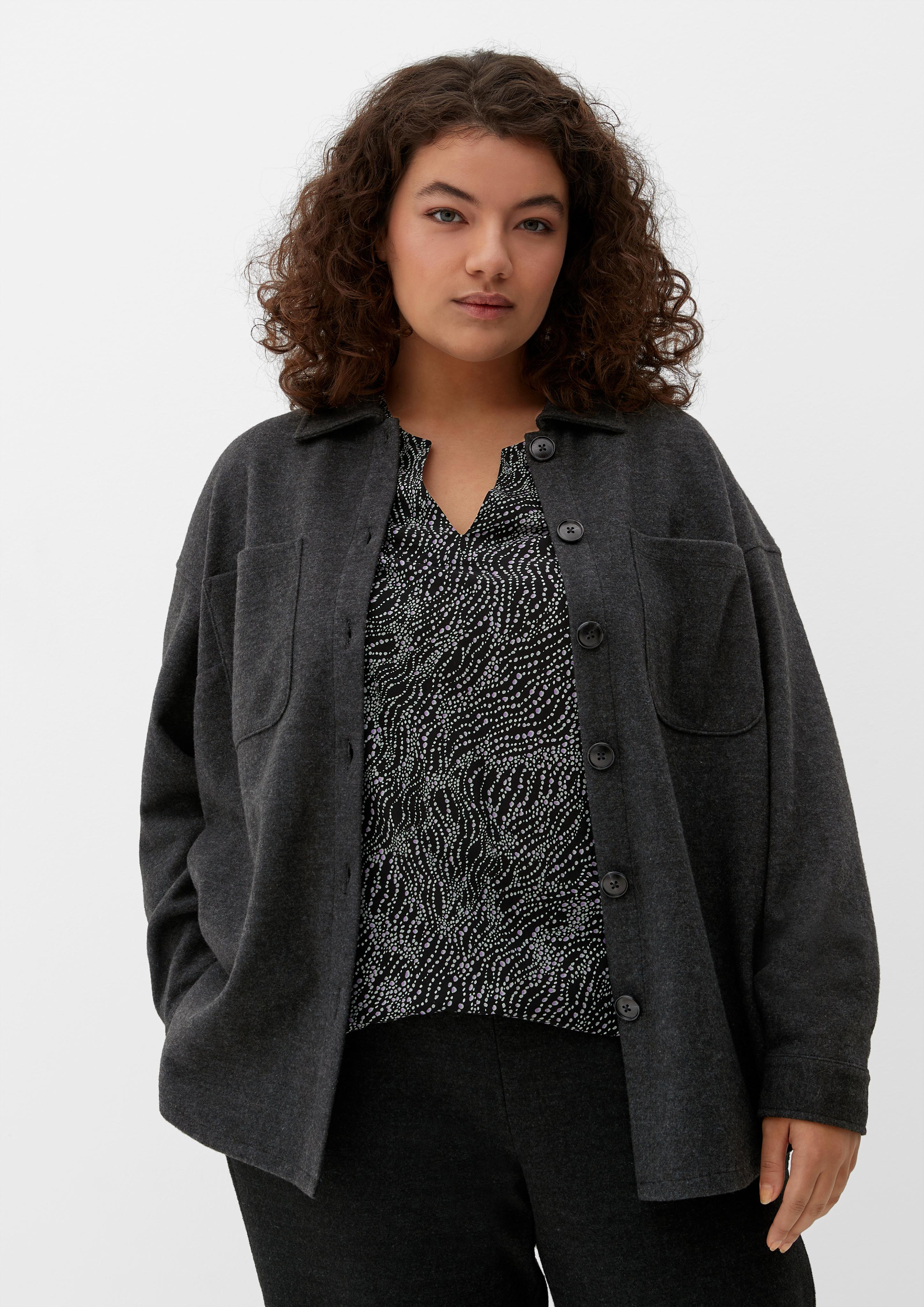 Hemdjacke in Wolloptik  2125463-98W0