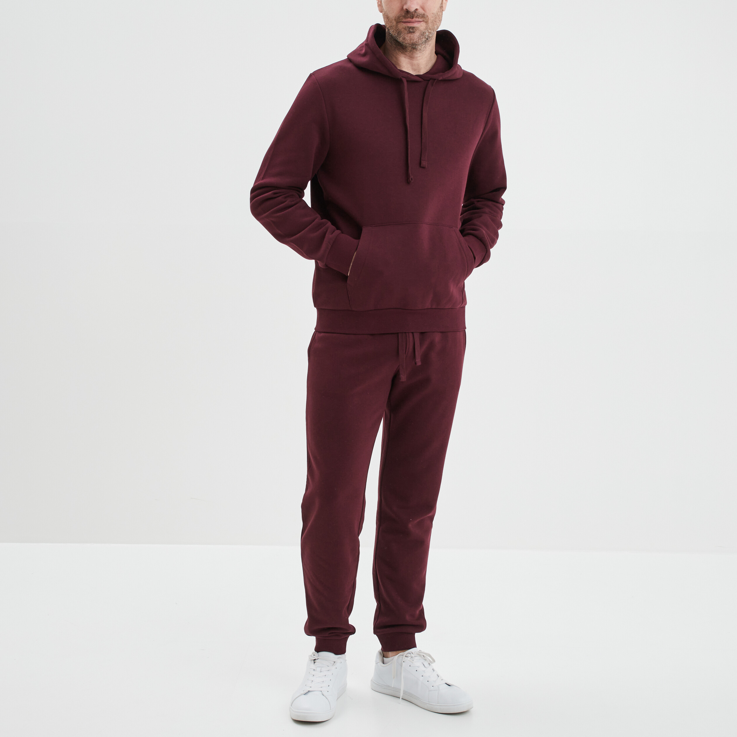Jogging droit molleton prune homme | La Halle
