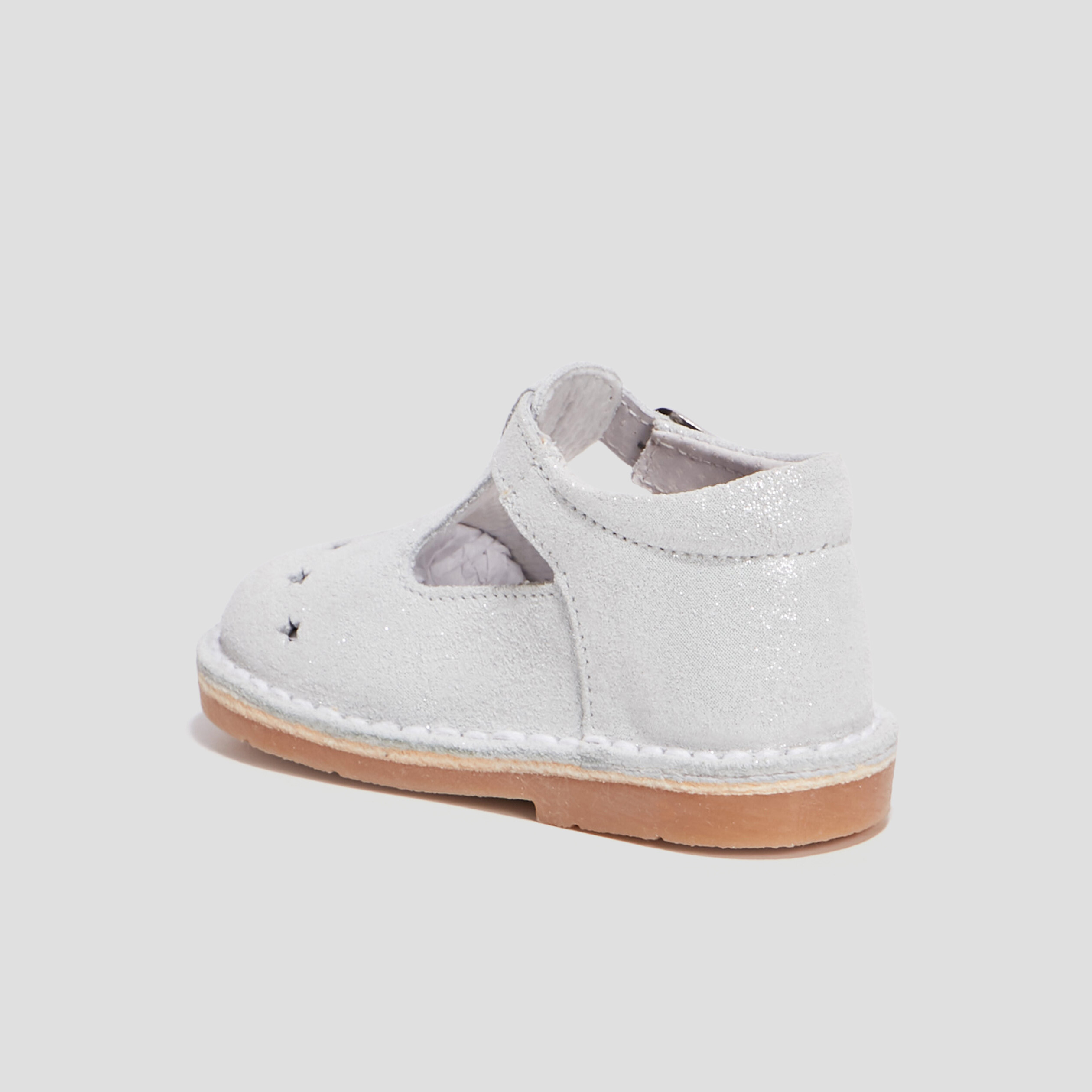 Salomés en cuir blanc bébé fille | La Halle
