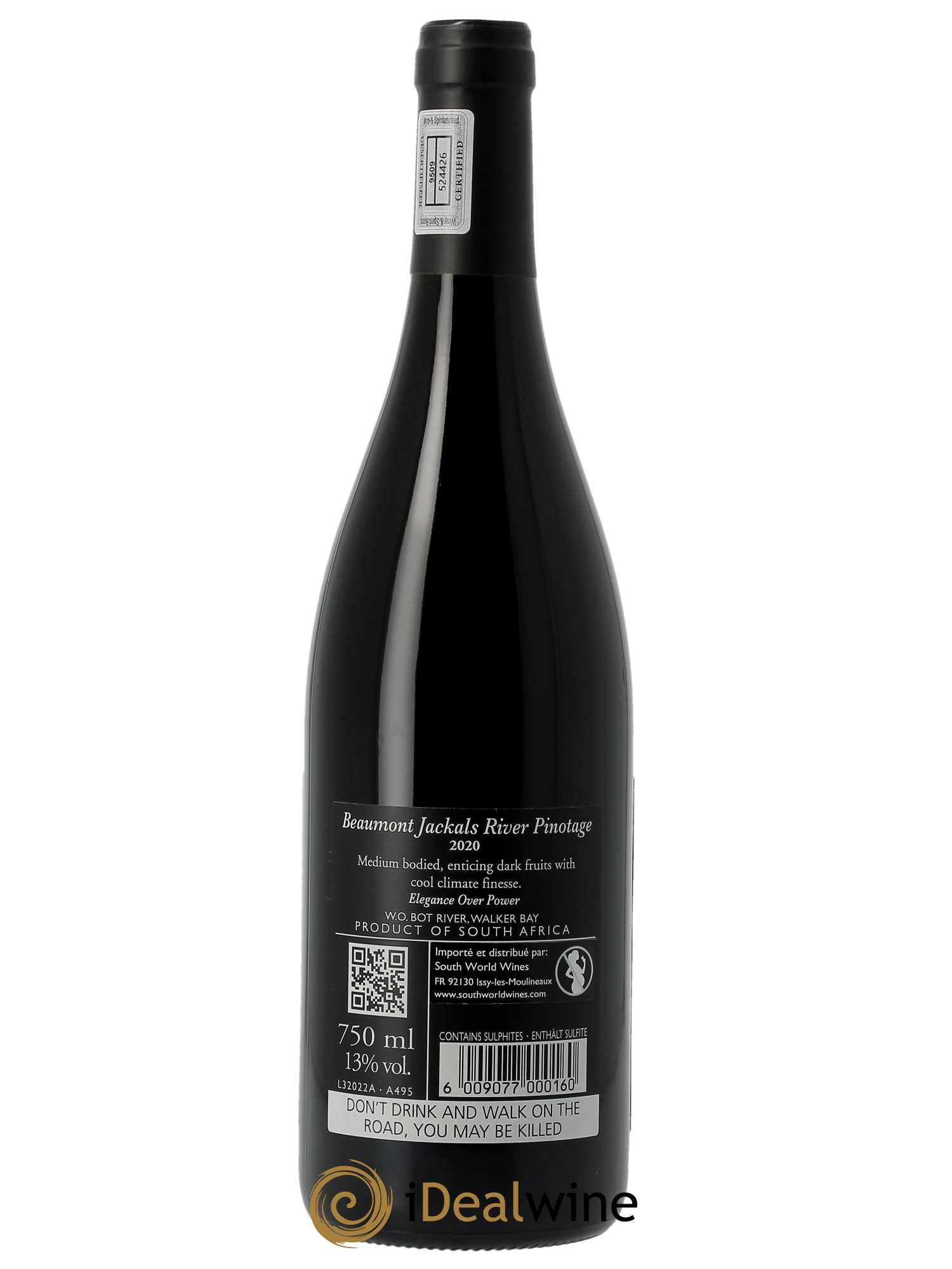 Western Cape Beaumont Family Wines Jackal's River Pinotage  2020 - Lot de 1 Bouteille