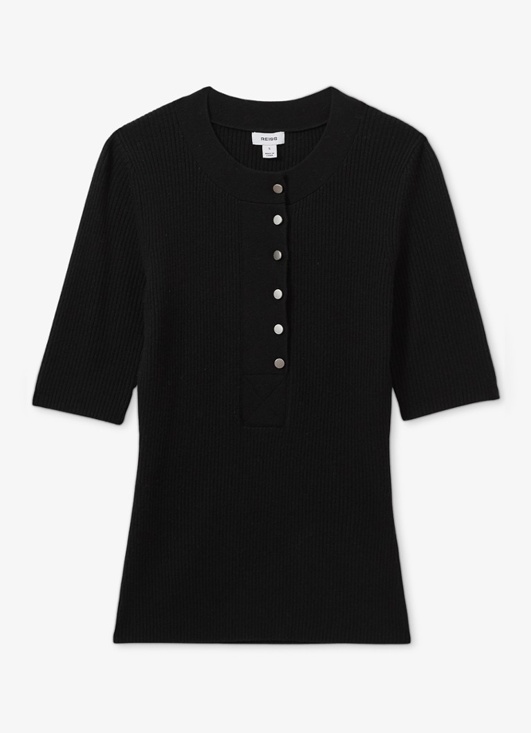 Reiss Emily fine-knit top in wool blend