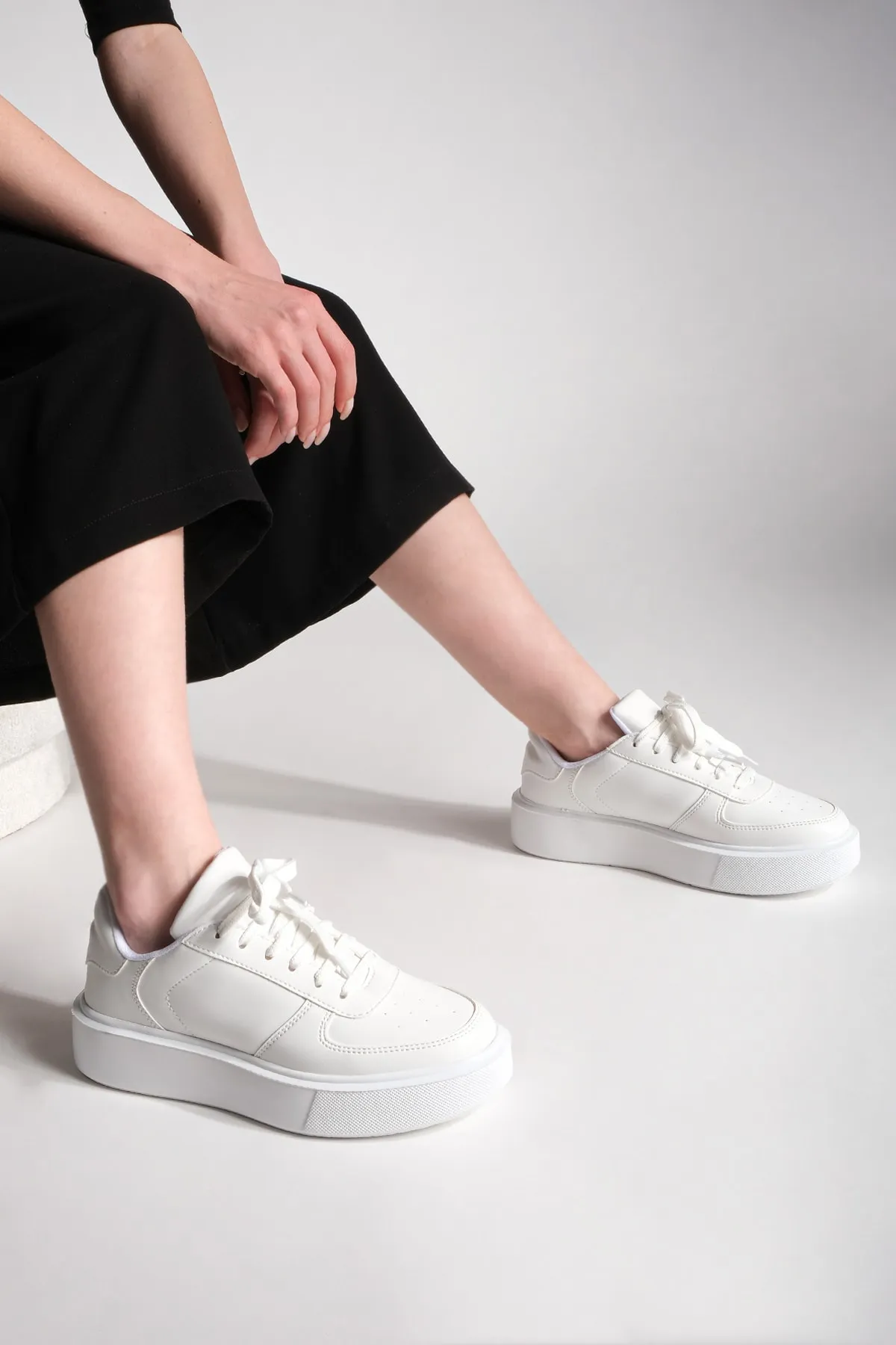 Marjin  Damen Sneaker High Sole Schnürsportschuhe Azin weiß