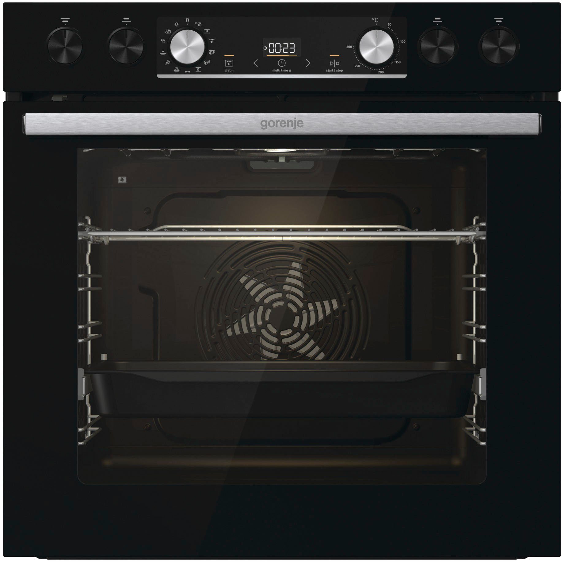 GORENJE Elektro-Herd-Set Black Set 4 Pyrolyse, mit 1-fach-Teleskopauszug, Pyrolyse-Selbstreinigung