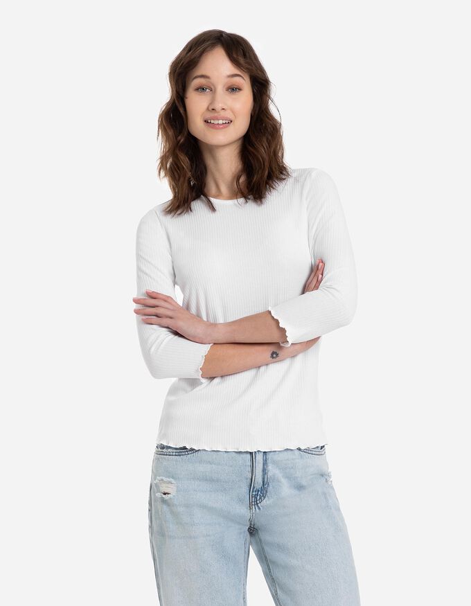 Langarmshirt - Rippenstruktur