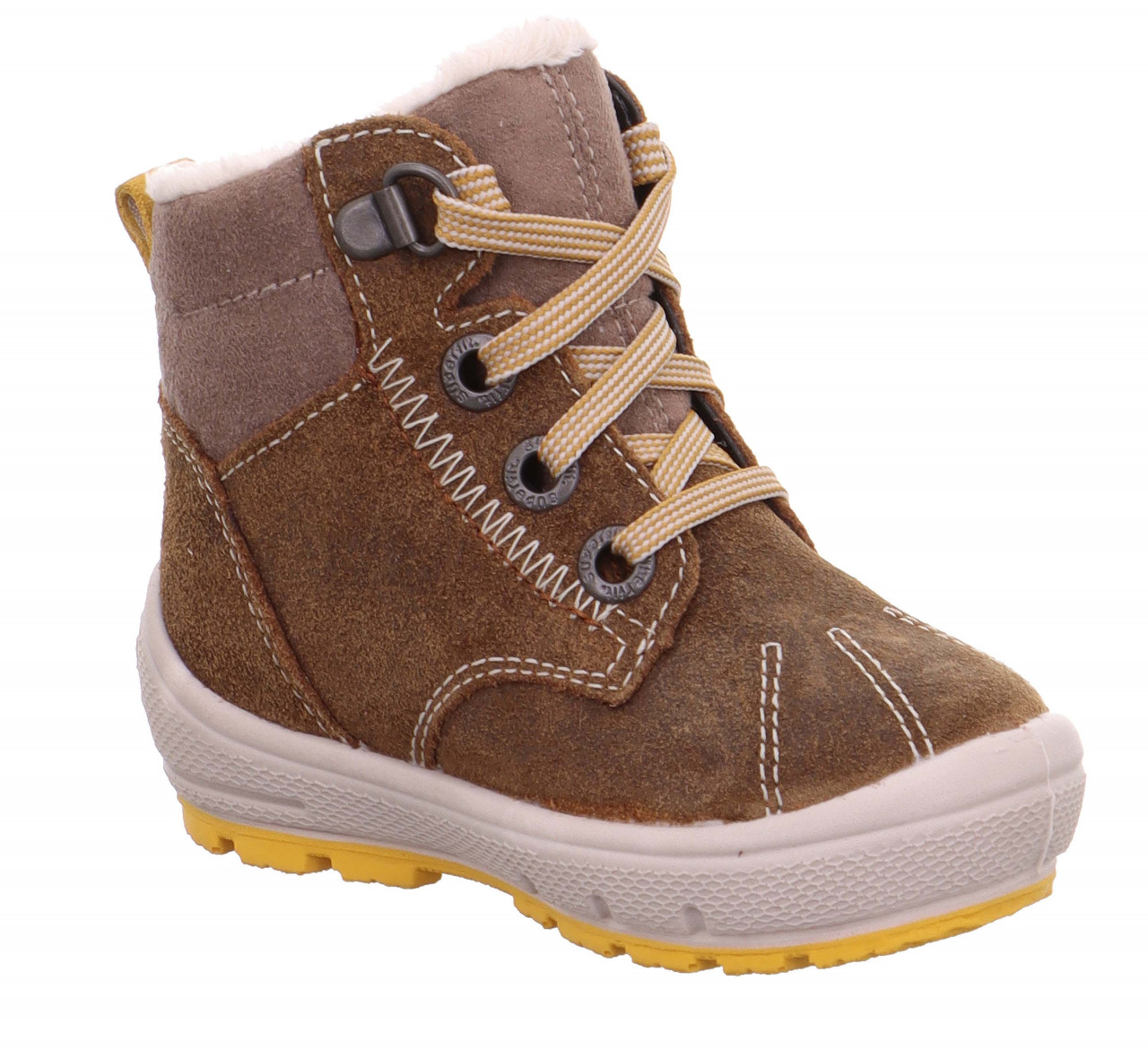 GROOVY - Braun/Gelb Boots mit Schnürung