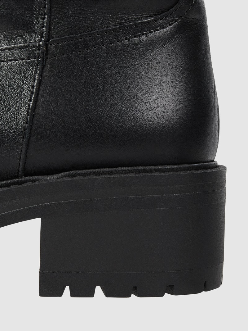 Sock Boots aus Leder in schwarz