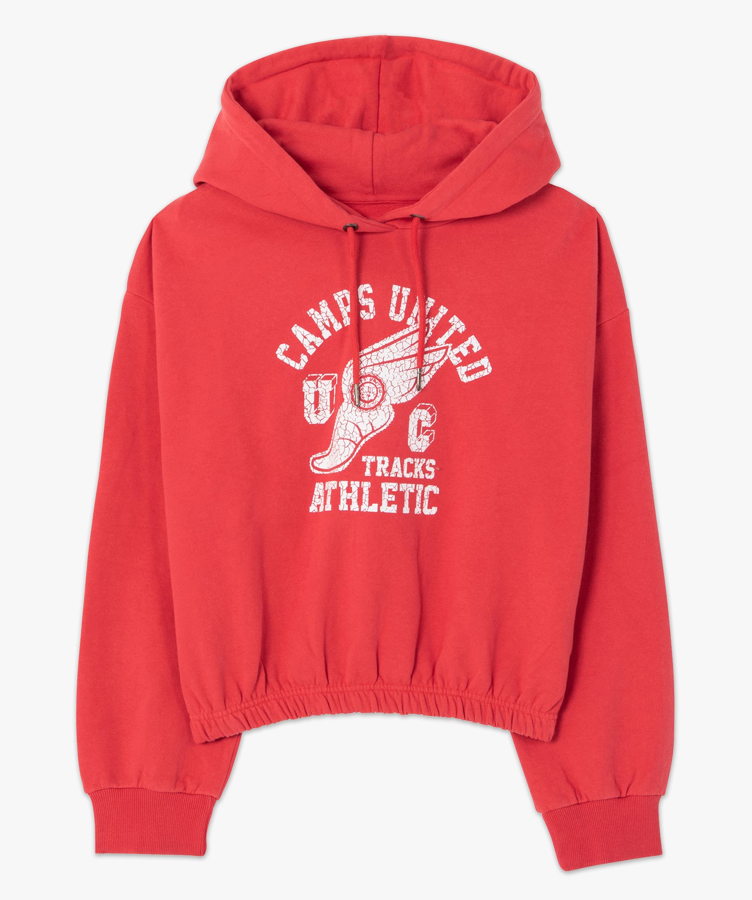 Sweat femme court à capuche – Camps United rouge | GEMO