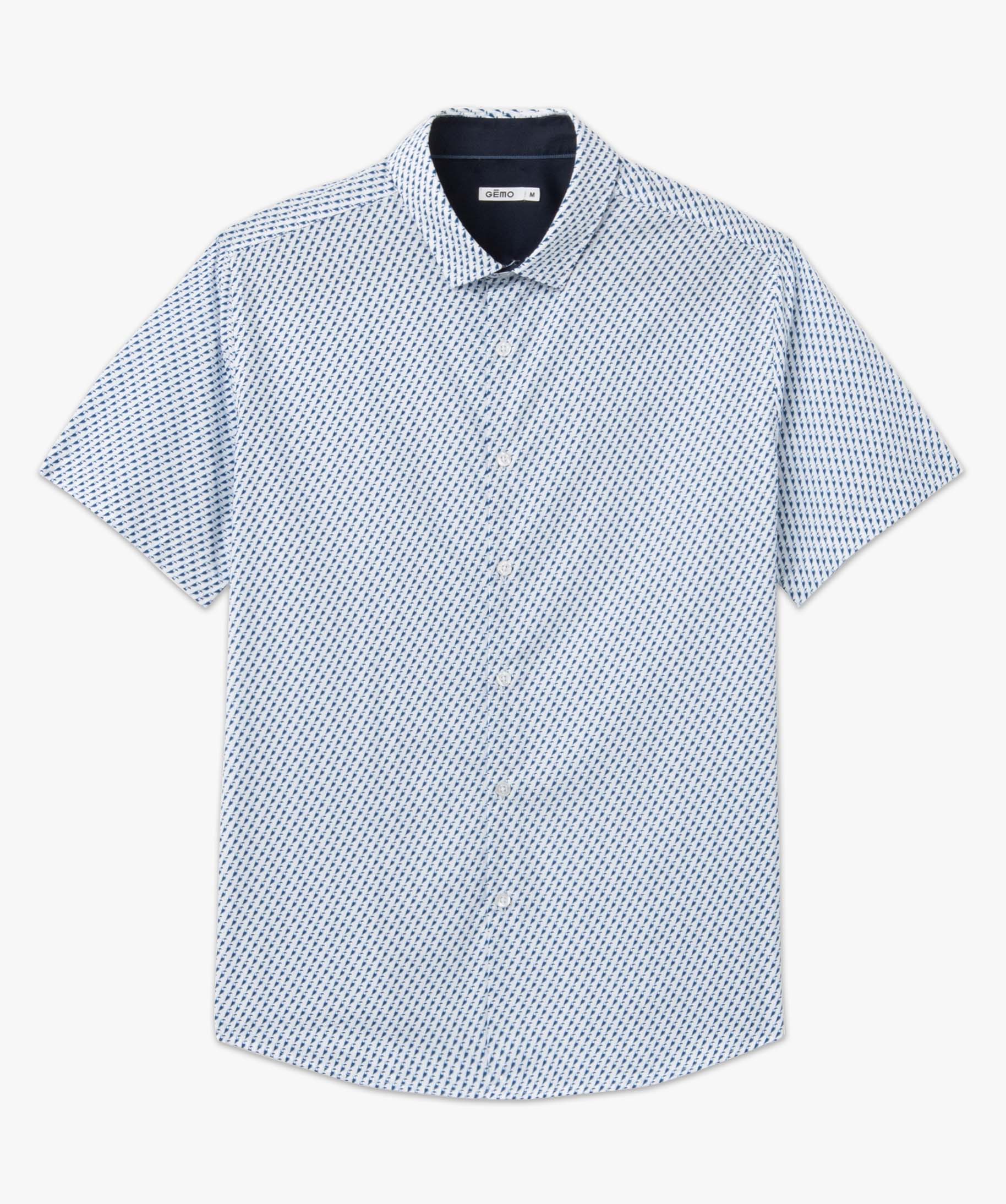 Chemise homme à manches courtes avec micro-motifs oiseaux imprime | GEMO