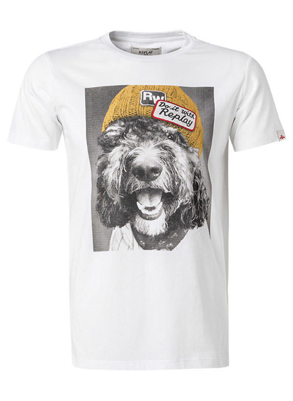 Replay, T-Shirt, Baumwolle, weiß