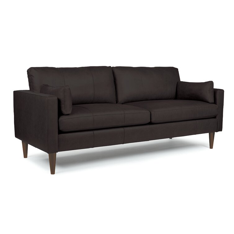 Gaia 81” Genuine Leather Square Arm Sofa