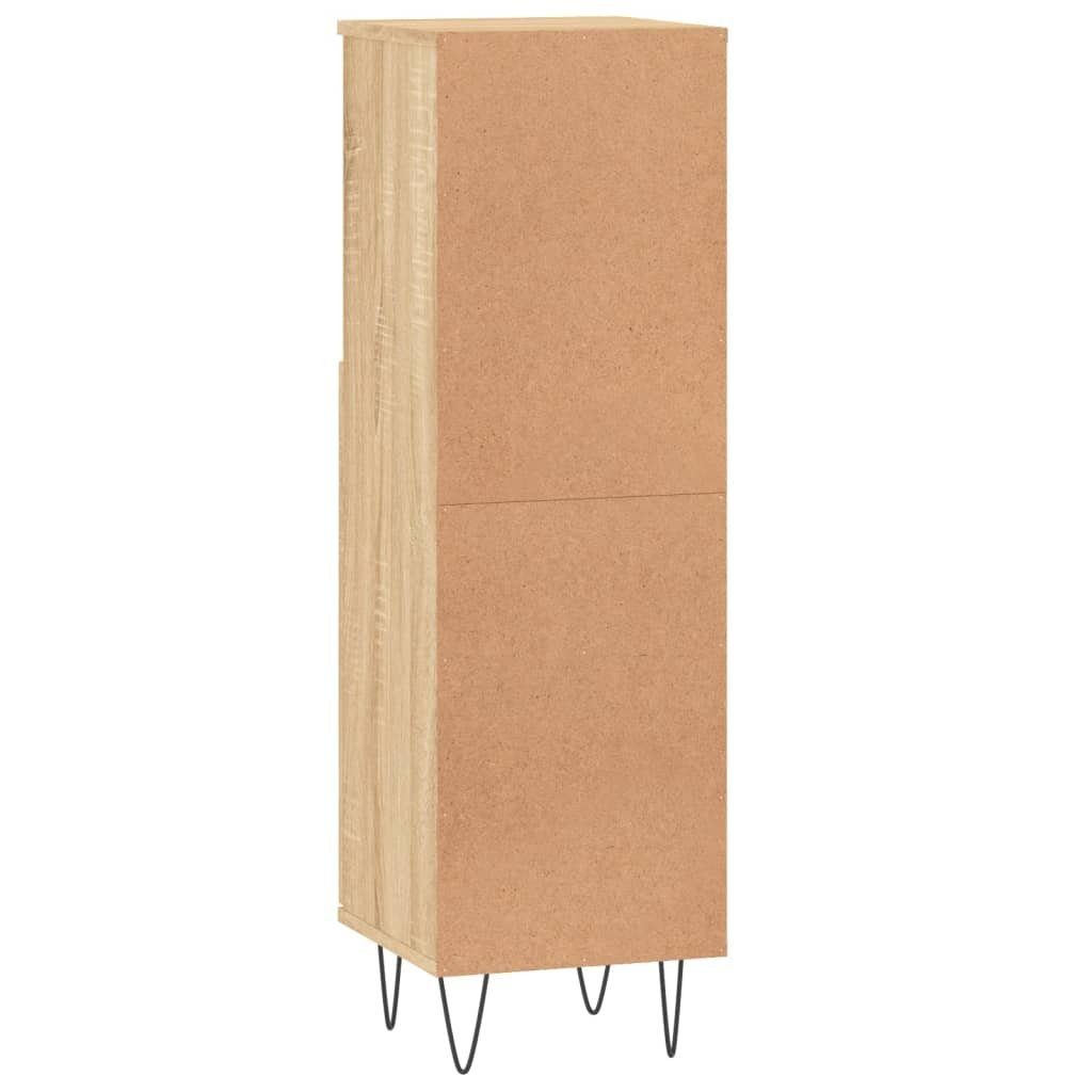 vidaXL Badezimmerspiegelschrank Badschrank Sonoma-Eiche 30x30x100 cm Holzwerkstoff (1-St)