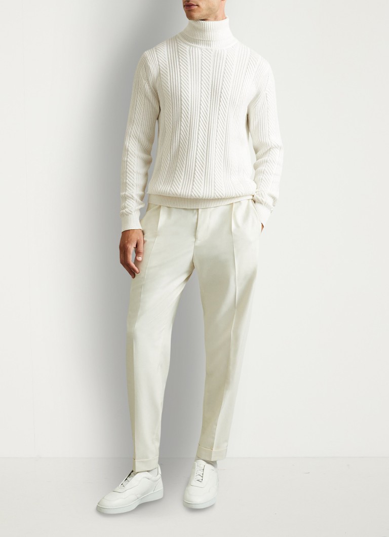 Reiss Flick cable-knit turtleneck sweater in wool blend