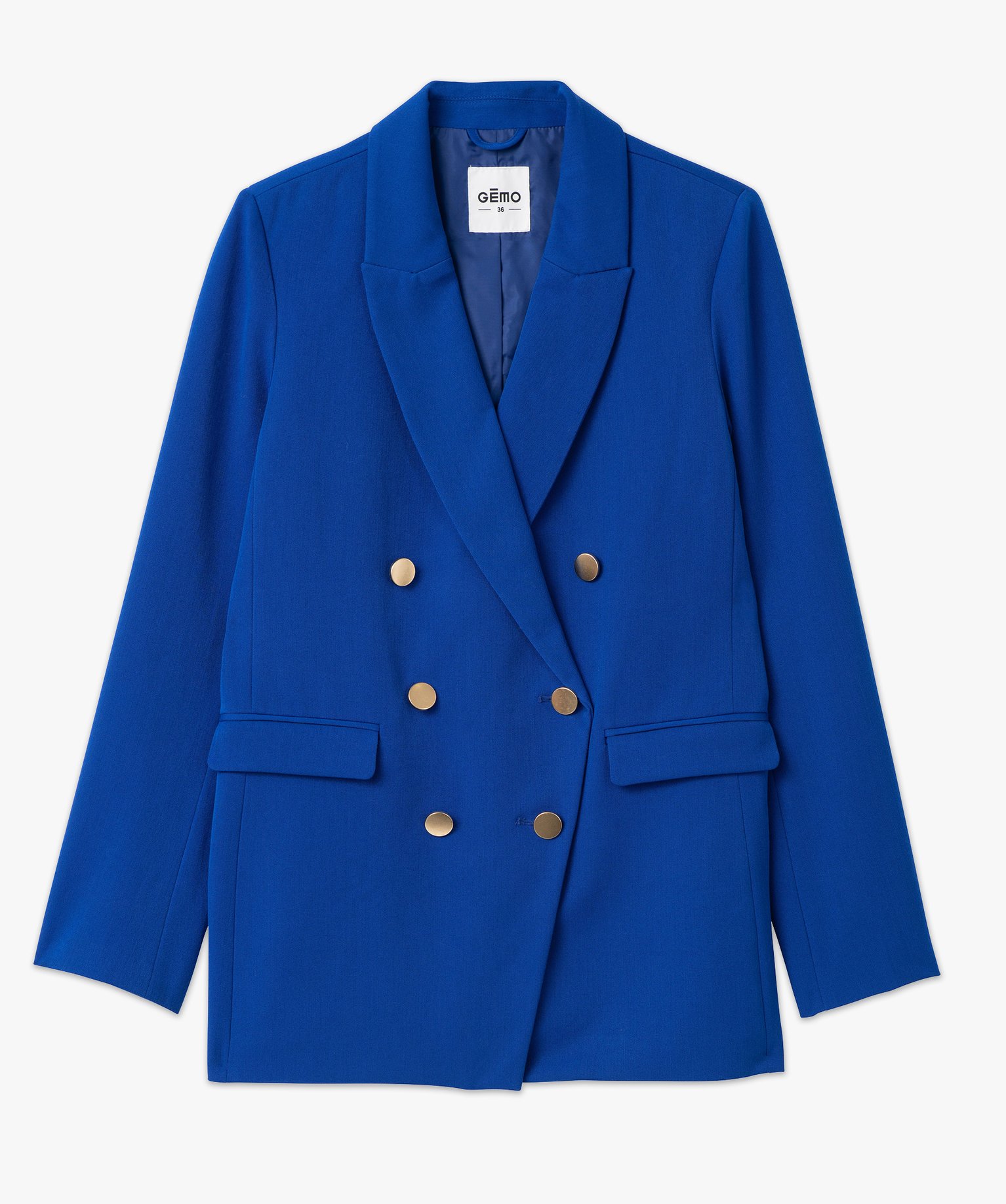 Veste de costume fermeture croisée femme bleu | GEMO