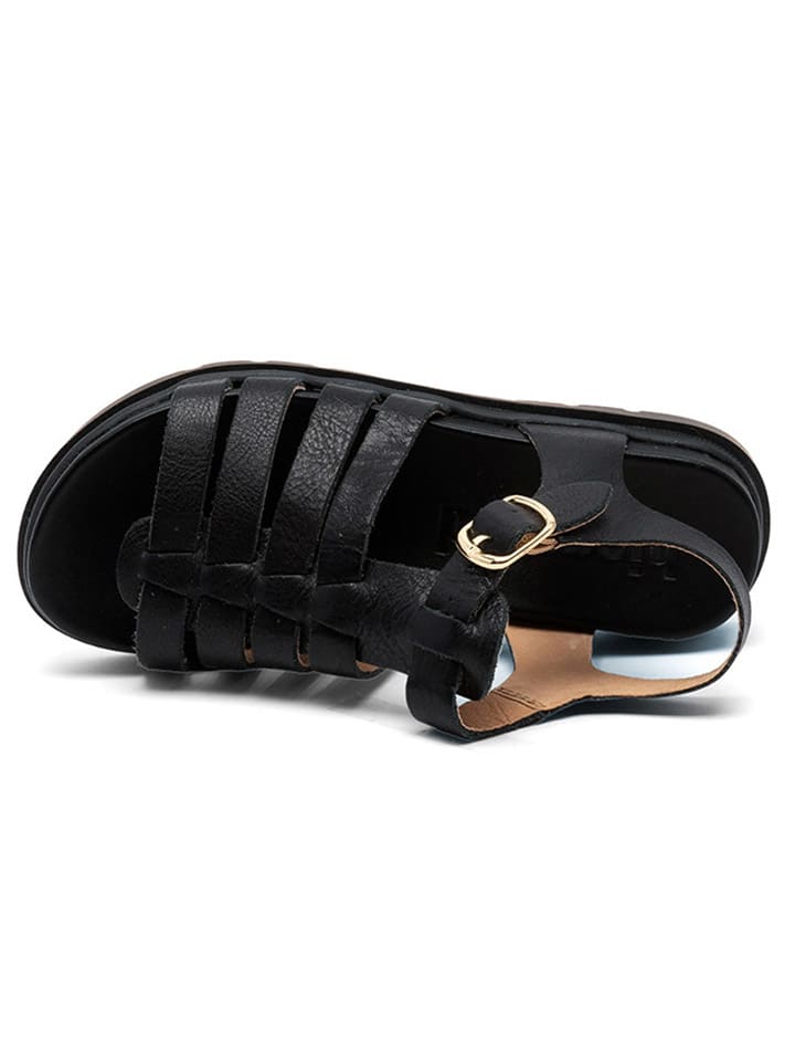 bisgaard Leder-Sandalen in Schwarz günstig kaufen