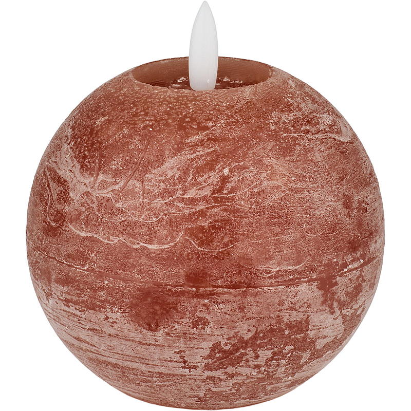 Vie Home Kulelys 10 cm LED rustikk rustorange